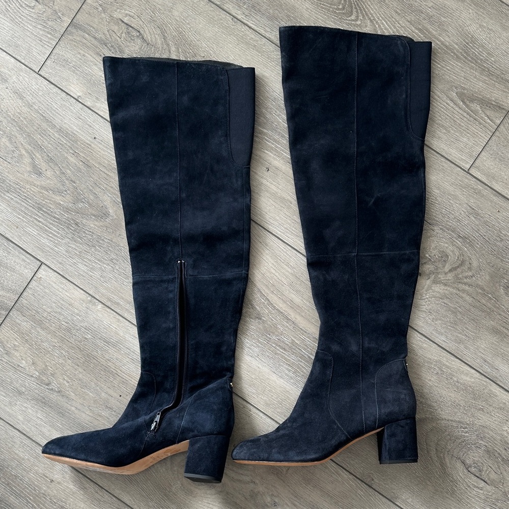 Kate Spade Blue suede Over the Knee Boots 11 NEW